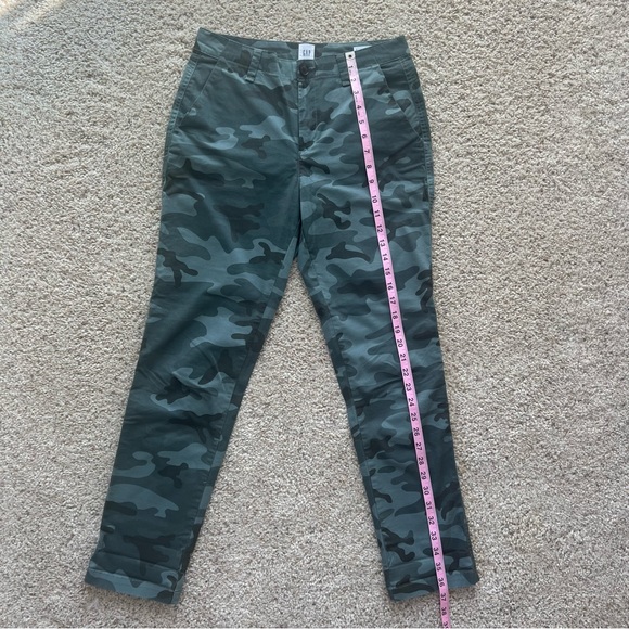 Gap Girlfriend Chino Green Camo Pants Size 0 - Picture 6 of 9
